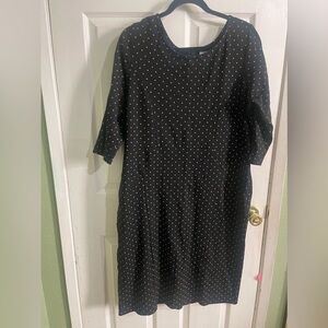 Unique vintage - 4X - 3/4 sleeve polka dot wiggle dress